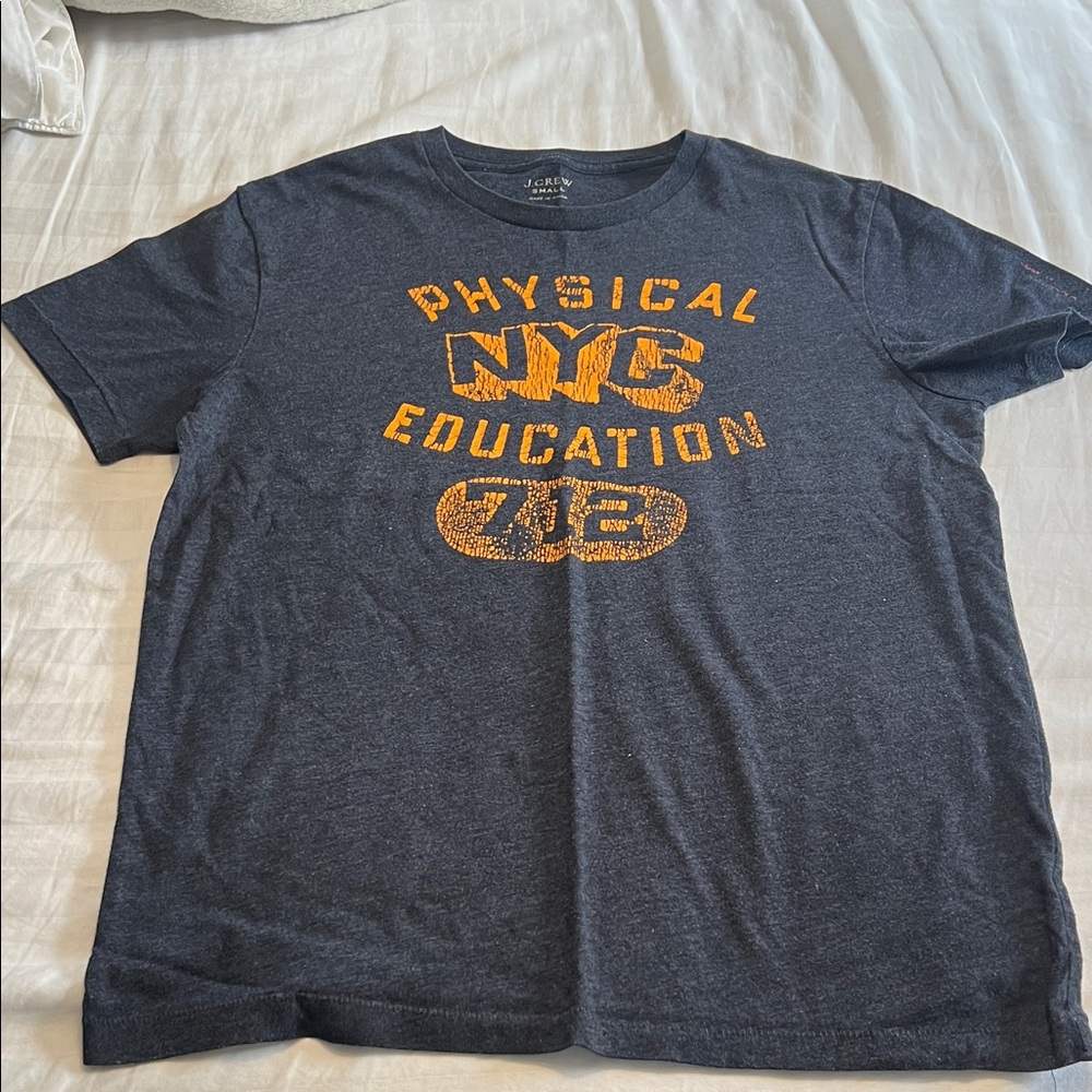 J. Crew Navy T-Shirt with Yellow Graphic